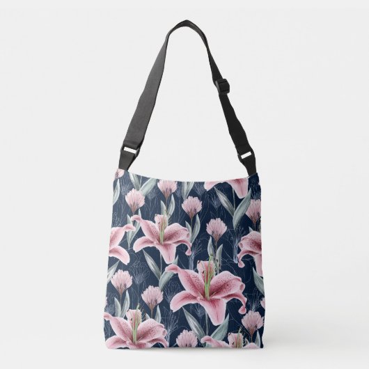 Sac Ajustable Fleur Lilly Rose Motif sans couture. (Devant)