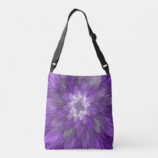 Sac Ajustable Fleur psychédélique violette Abstraite Fractal Art (Dos)