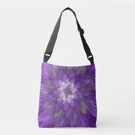 Sac Ajustable Fleur psychédélique violette Abstraite Fractal Art (Devant)