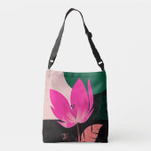 Sac Ajustable Fleur rose audacieuse sur fond noir (Dos)