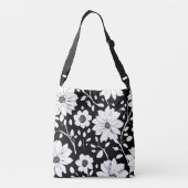 Sac Ajustable Fleur simple noir et blanc Motif sans couture (Dos)