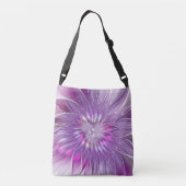 Sac Ajustable Fleur violette rose, art fractal abstrait passionn (Dos)