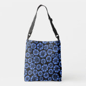 Sac Ajustable Fleurs Abstraites 031023 - Bleu bébé sur noir (Dos)