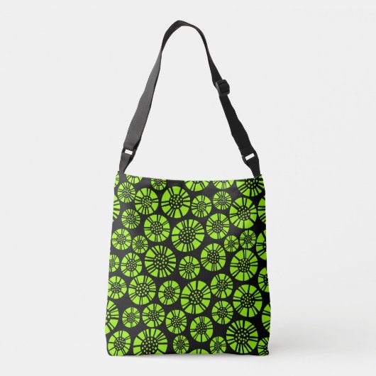 Sac Ajustable Fleurs Abstraites 031023 - Chartreuse sur Noir (Dos)