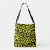 Sac Ajustable Fleurs Abstraites 031023 - Jaune sur Noir (Dos)