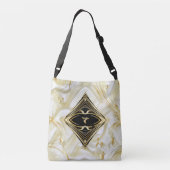 Sac Ajustable Fleurs Abstraites d'argent ou d'or sur - Silk & Ar (Dos)
