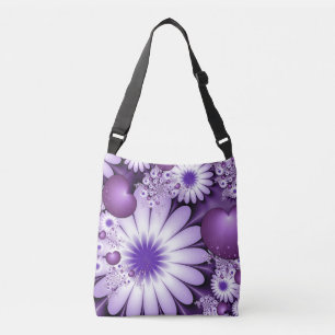 Sac Ajustable Fleurs abstraites et cœurs fractals de l'amour