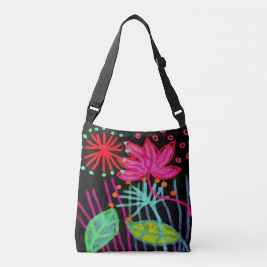 Sac Ajustable Fleurs Abstraites funky Fourre-tout (Devant)