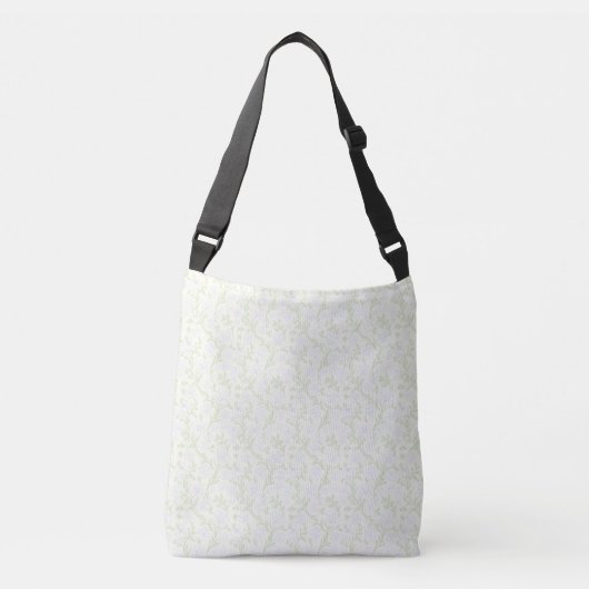 Sac Ajustable Fleurs blanches et feuillage sur fond jaune doux (Devant)