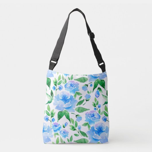 Sac Ajustable Fleurs bleu d'eau (Devant)