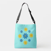 Sac Ajustable Fleurs bleu printemps et jaune sur bleu clair (Dos)