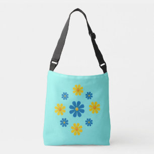 Sac Ajustable Fleurs bleu printemps et jaune sur bleu clair