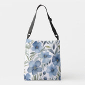 Sac Ajustable Fleurs Bleues Aquarelle Design Floral (Dos)