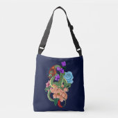 Sac Ajustable Fleurs bleues chinoises de la marine Dragon (Devant)