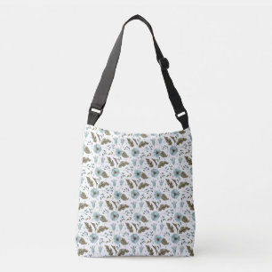 Sac Ajustable Fleurs bleues et vertes