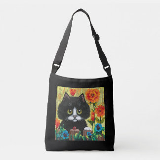 Sac Ajustable Fleurs de chats noirs et blancs