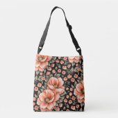 Sac Ajustable Fleurs de corail sur noir (Dos)