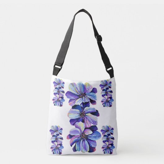 Sac Ajustable Fleurs de Delphinium Élégante Mode Chic (Devant)
