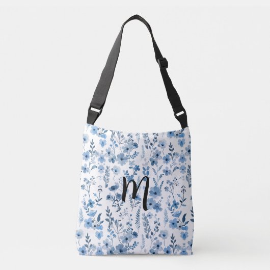 Sac Ajustable Fleurs de France bleues personnalisées (Devant)