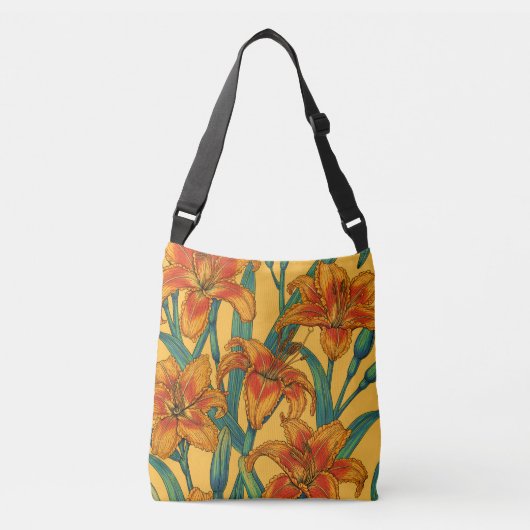 Sac Ajustable Fleurs de jour tawny, bleu et jaune (Devant)