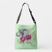 Sac Ajustable Fleurs de lotus henné éléphant (Dos)