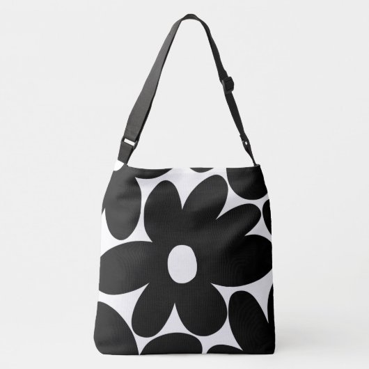 Sac Ajustable Fleurs de marguerite rétro en noir et blanc #1 #fl