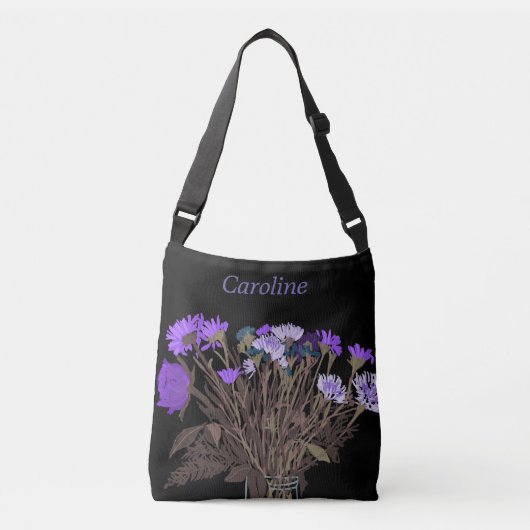 Sac Ajustable Fleurs de Printemps Boho Modernes+ Nom (Devant)