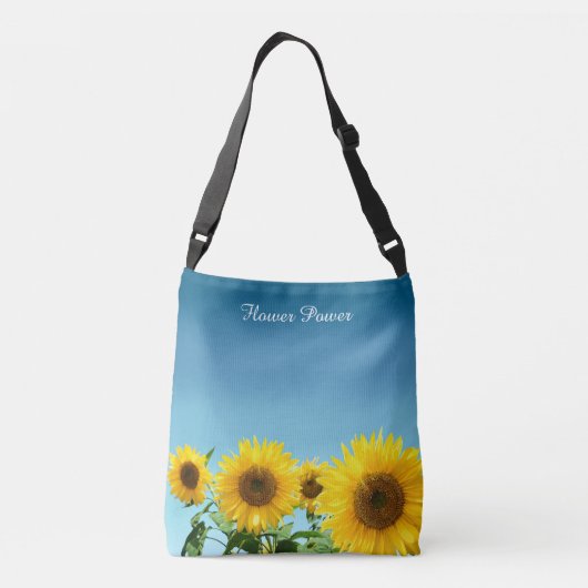 Sac Ajustable Fleurs de soleil élégantes sur les tons bleu ciel (Dos)