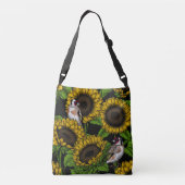 Sac Ajustable Fleurs de soleil et ailerons sur noir (Dos)