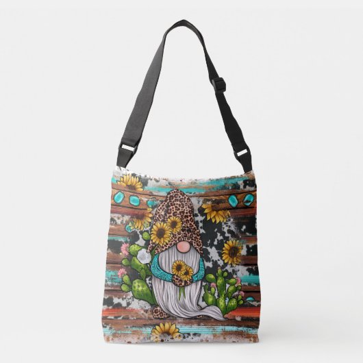 Sac Ajustable Fleurs de soleil Gnome Occidentales Pierres Turquo (Devant)