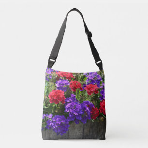 Sac Ajustable Fleurs de Verveine rouges et violettes