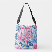 Sac Ajustable Fleurs d'été roses et bleues (Devant)