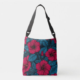 Sac Ajustable Fleurs d'hibiscus rouges