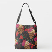 Sac Ajustable Fleurs du crâne : Arrière - plan foncé sans coutur (Dos)