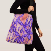 Sac Ajustable Fleurs encrées Abstraites Orange et violet (De près)