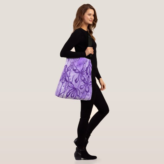 Sac Ajustable Fleurs encrées Abstraites violet (Sur le modèle)