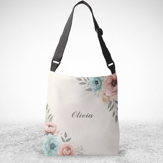 Sac Ajustable Fleurs Esquissées Aquarelle Délicate