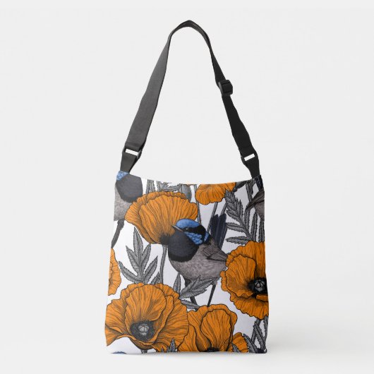 Sac Ajustable Fleurs et fleurs de pavot orangé 2 (Devant)