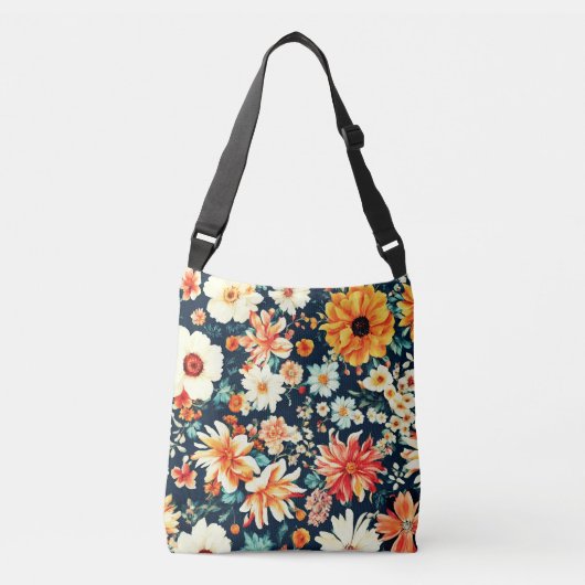 Sac Ajustable Fleurs Extraordinaires blanches et rouges oranges  (Devant)