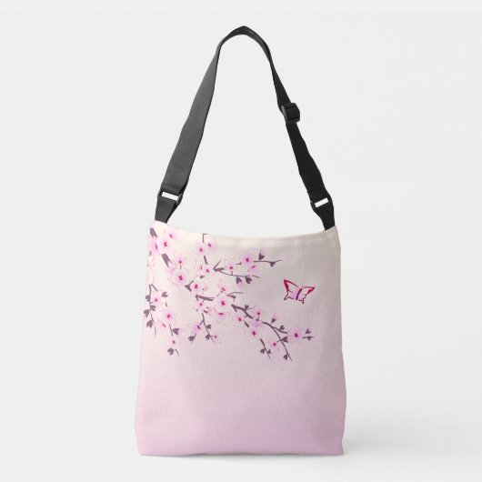 Sac Ajustable Fleurs florales de cerises Fille rose (Devant)