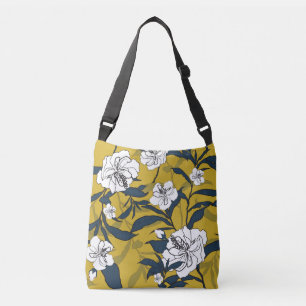 Sac Ajustable Fleurs florissantes : Vintage Jaune sans couture.