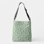 Sac Ajustable Fleurs géométriques et bâtons sur fond vert (Dos)