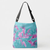 Sac Ajustable Fleurs hawaïennes Abstraites turquoise rose (Devant)