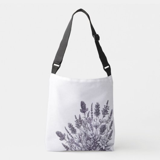 Sac Ajustable Fleurs noires et blanches (Devant)