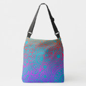 Sac Ajustable Fleurs orange violet et fond bleu (Devant)