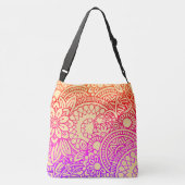 Sac Ajustable Fleurs orange violet et fond pêche doux (Dos)