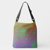 Sac Ajustable Fleurs orange violet et fond vert clair (Devant)