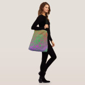 Sac Ajustable Fleurs orange violet et fond vert clair (Sur le modèle)