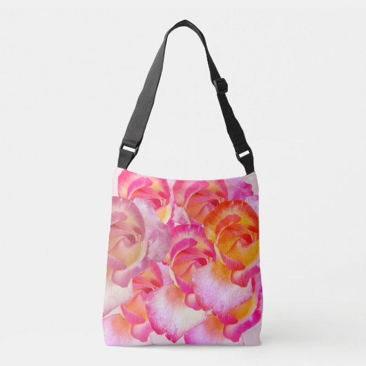 Sac Ajustable Fleurs roses roses PhotoTote (Devant)