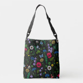 Sac Ajustable Fleurs sauvages en noir (Dos)